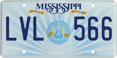 MS license plate LVL566