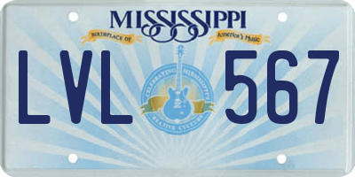 MS license plate LVL567