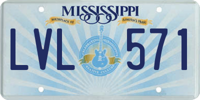 MS license plate LVL571