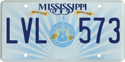 MS license plate LVL573