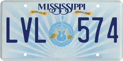 MS license plate LVL574