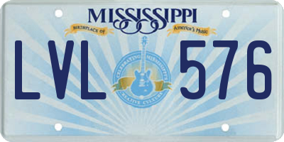 MS license plate LVL576