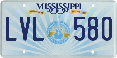 MS license plate LVL580