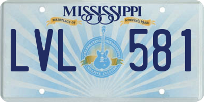 MS license plate LVL581