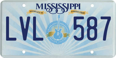 MS license plate LVL587