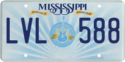MS license plate LVL588