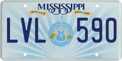 MS license plate LVL590