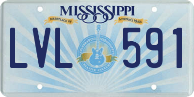 MS license plate LVL591