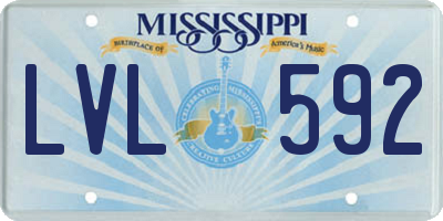 MS license plate LVL592