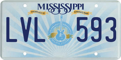 MS license plate LVL593