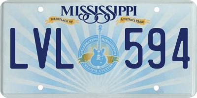 MS license plate LVL594