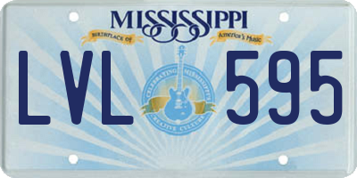 MS license plate LVL595