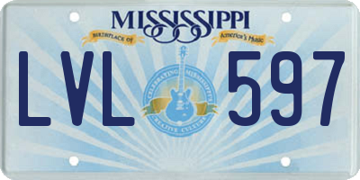 MS license plate LVL597
