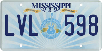 MS license plate LVL598