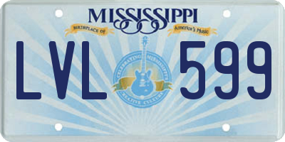 MS license plate LVL599
