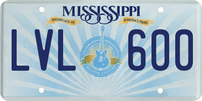 MS license plate LVL600
