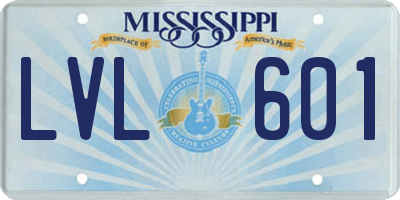 MS license plate LVL601