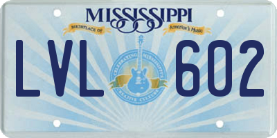 MS license plate LVL602