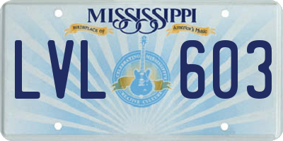 MS license plate LVL603