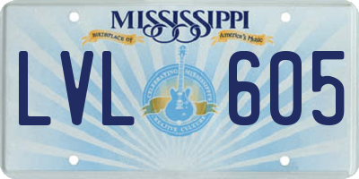 MS license plate LVL605