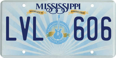 MS license plate LVL606