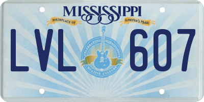 MS license plate LVL607