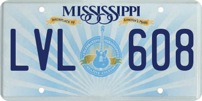 MS license plate LVL608