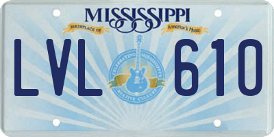 MS license plate LVL610