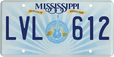 MS license plate LVL612
