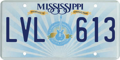 MS license plate LVL613