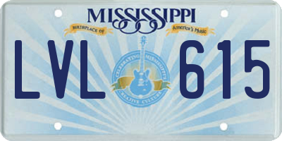 MS license plate LVL615