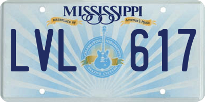 MS license plate LVL617