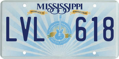 MS license plate LVL618