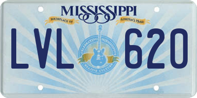 MS license plate LVL620