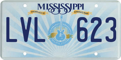 MS license plate LVL623