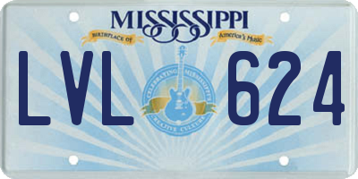 MS license plate LVL624