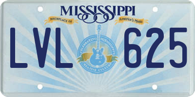 MS license plate LVL625