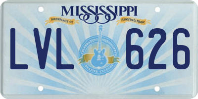 MS license plate LVL626