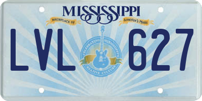 MS license plate LVL627
