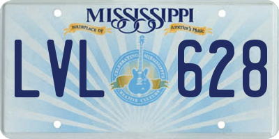 MS license plate LVL628