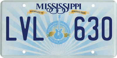 MS license plate LVL630