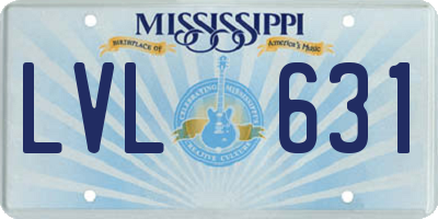 MS license plate LVL631