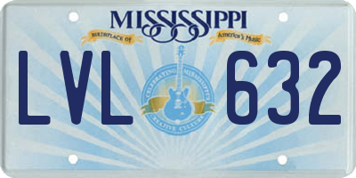 MS license plate LVL632