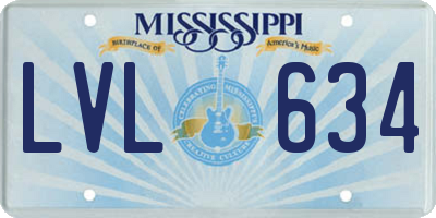 MS license plate LVL634