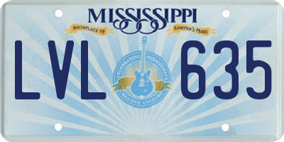 MS license plate LVL635