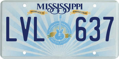 MS license plate LVL637