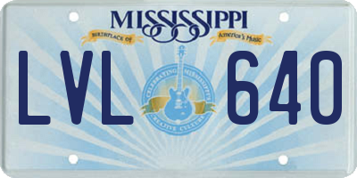 MS license plate LVL640