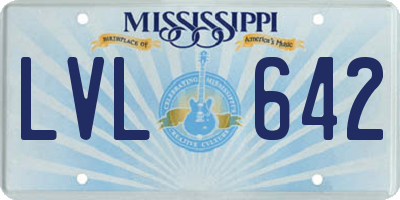 MS license plate LVL642