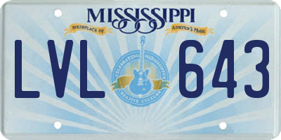 MS license plate LVL643