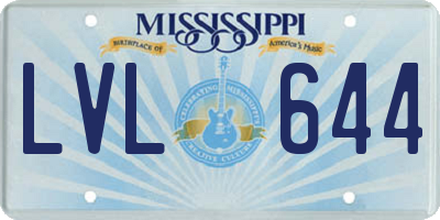 MS license plate LVL644